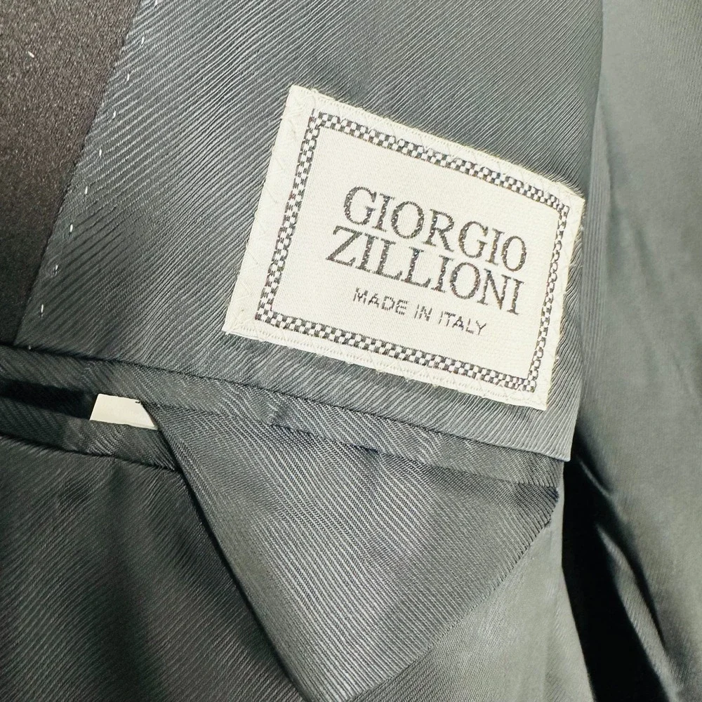 Vintage Giorgio Zillioni Three Button Sport Coat Classic Blazer Black‎ Size 50
